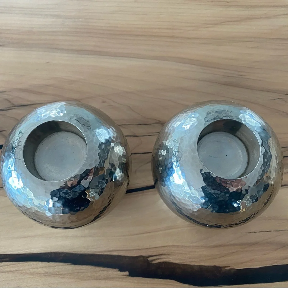 West Elm Hammered Silver Tea 💡 Holders